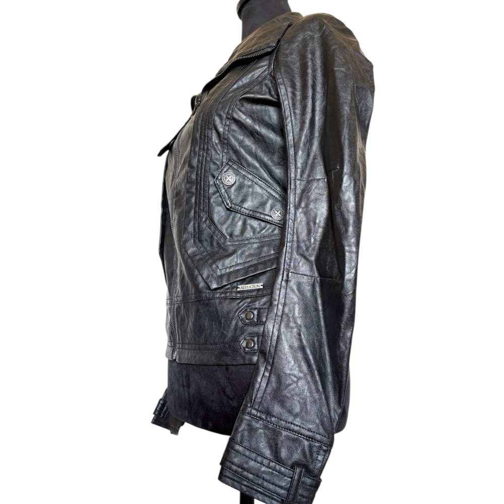 Affliction Black Premium Women's Medium Black Genuine Leather Jacket - Picture 6 of 9